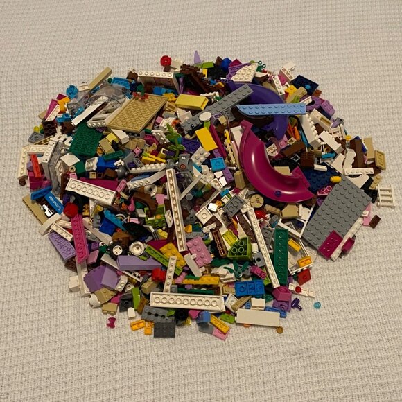 Assorted Lego Friends 4 lb Bulk Lot Mixed Bricks Parts Pieces Plates No Figs